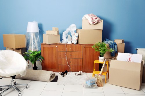 Business supplies stored in a mobile self storage unit